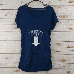 Expecting Player 3 Maternity Shirt Plus 2XL Navy